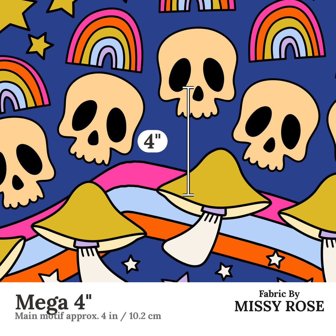 Studio Saturate Fabric 35 Mega 4 inch print scale guide | Fabric by Missy Rose