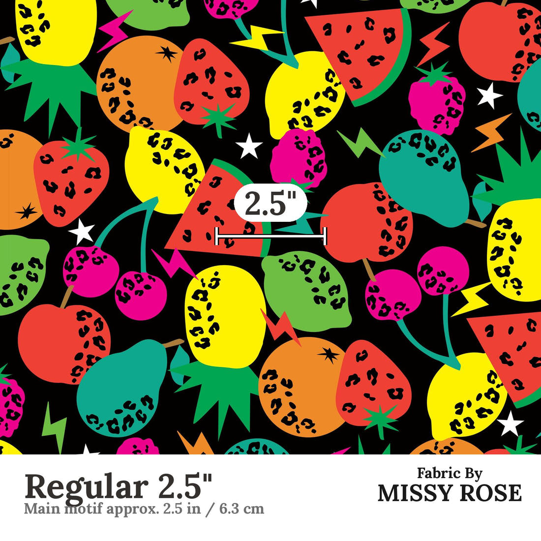 Studio Saturate Fabric 36 Regular 2.5 inch print scale guide | Fabric by Missy Rose