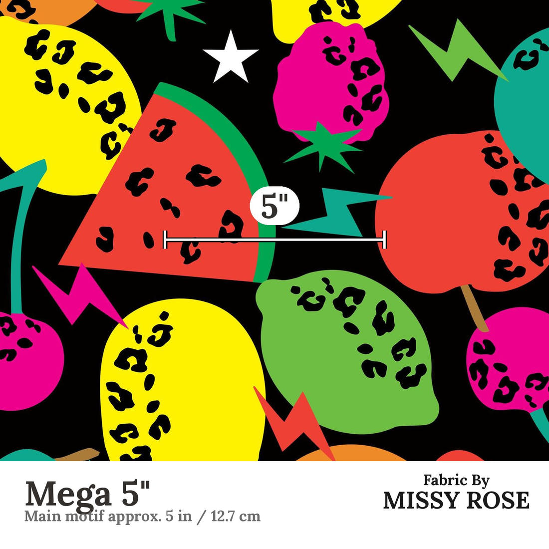 Studio Saturate Fabric 36 Mega 5 inch print scale guide | Fabric by Missy Rose