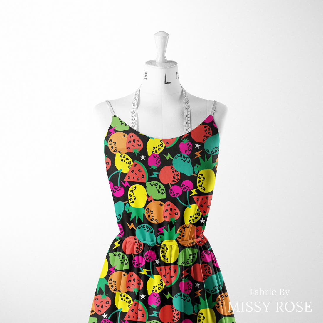 Studio Saturate Fabric 36 sewn into a women's dress - see how the print looks made up | Fabric by Missy Rose