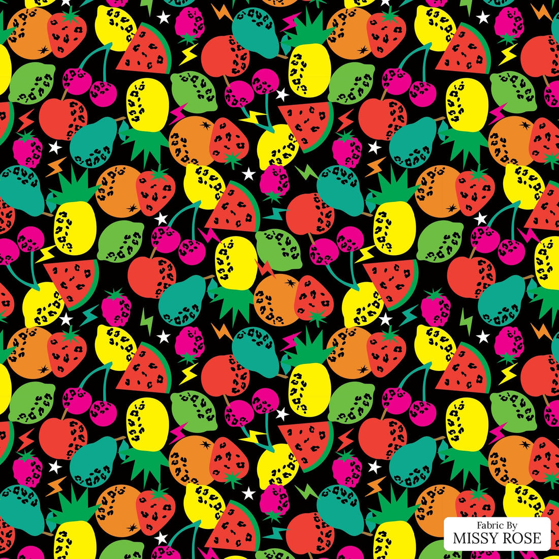 Studio Saturate Fabric 36 - flat view of the print, zoom in for detail | Fabric by Missy Rose