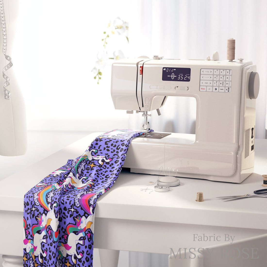 Studio Saturate Fabric 37 on a sewing machine - premium fabric for sewing projects | Fabric by Missy Rose