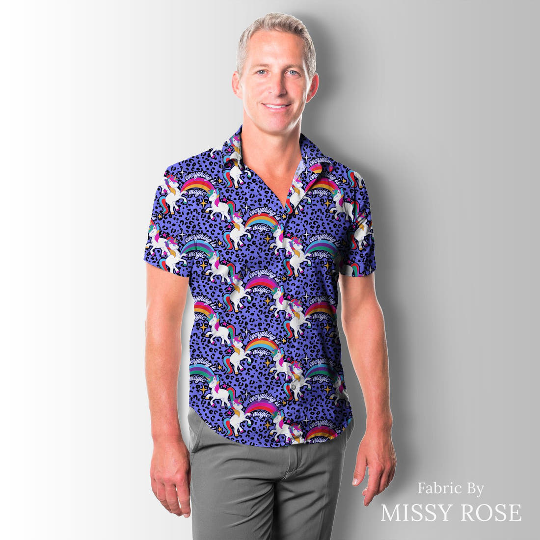 Studio Saturate Fabric 37 sewn into a men's shirt - see how the print looks made up | Fabric by Missy Rose