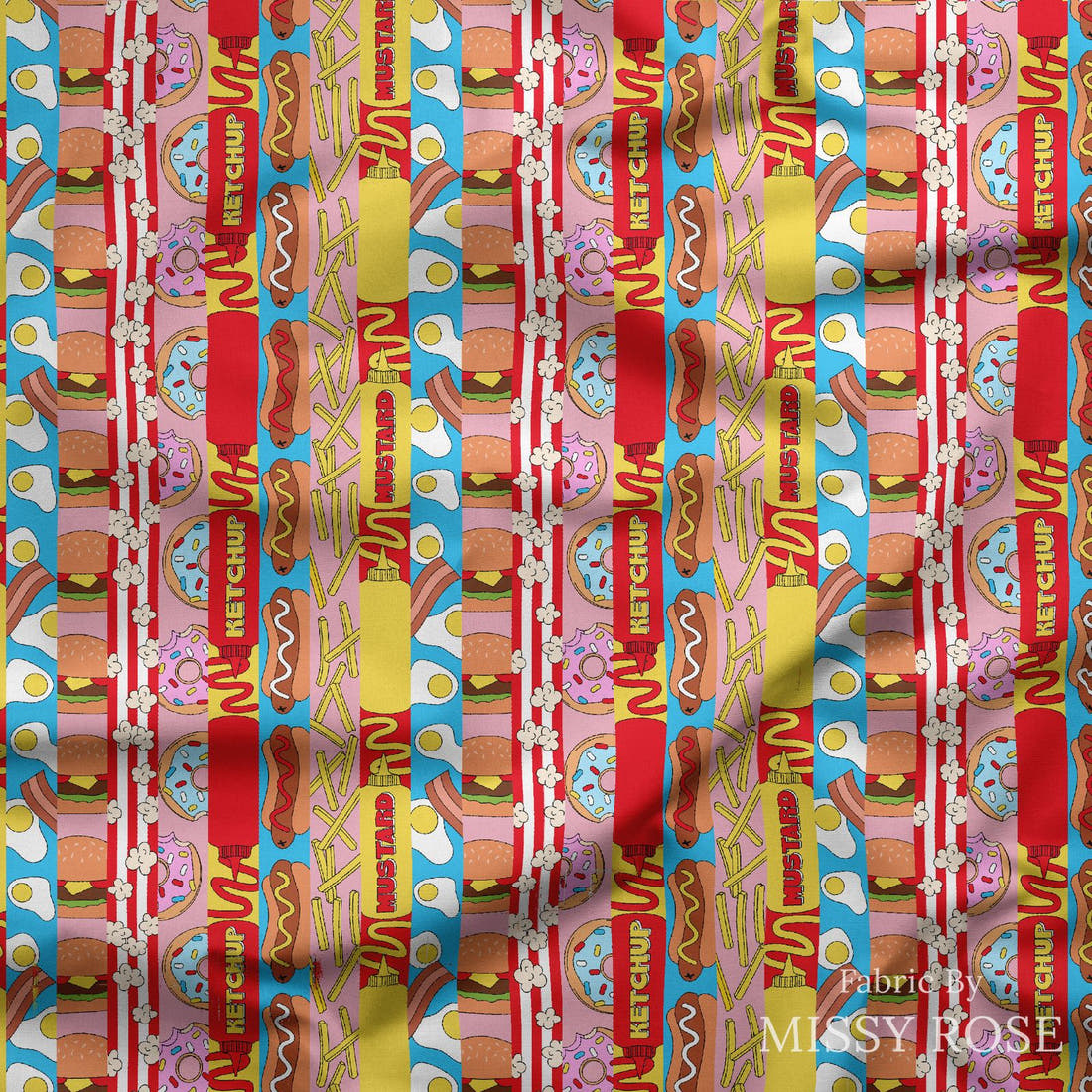 Studio Saturate Fabric 38 draped fabric mockup - custom printed fabric by the metre | Fabric by Missy Rose