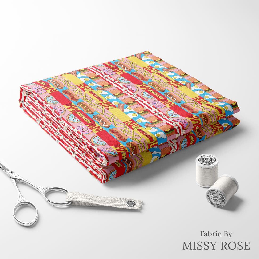 Studio Saturate Fabric 38 folded fabric stack with matching thread - pre-order fabric Australia | Fabric by Missy Rose