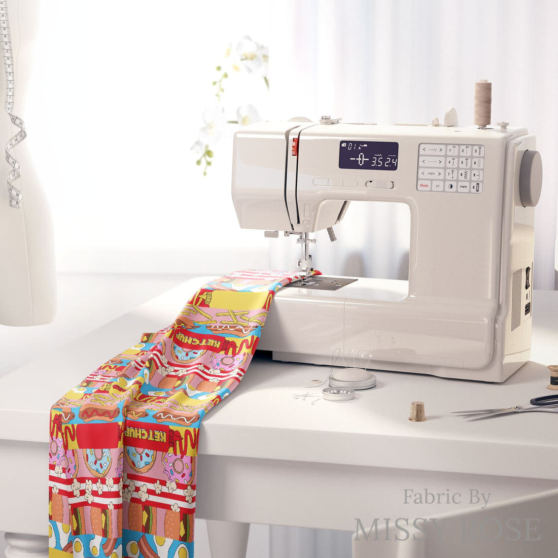 Studio Saturate Fabric 38 on a sewing machine - premium fabric for sewing projects | Fabric by Missy Rose