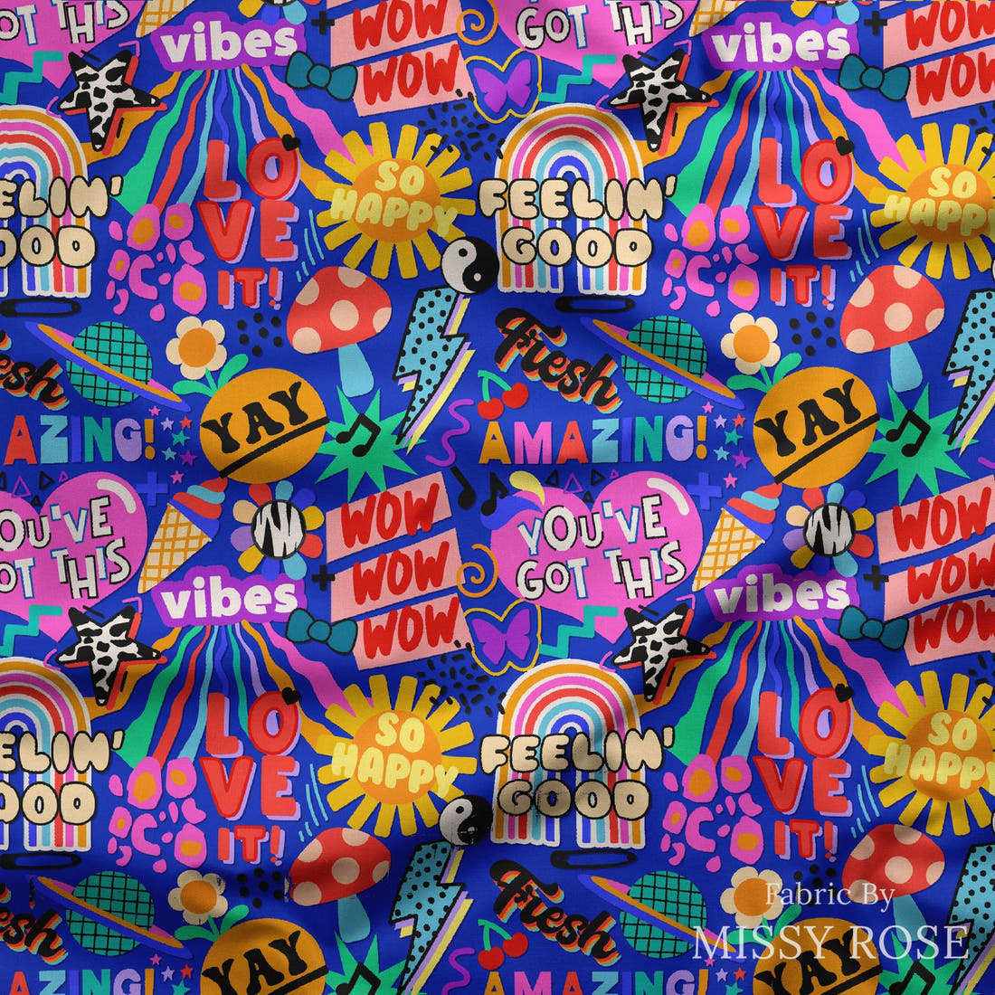 Studio Saturate Fabric 39 draped fabric mockup - custom printed fabric by the metre | Fabric by Missy Rose