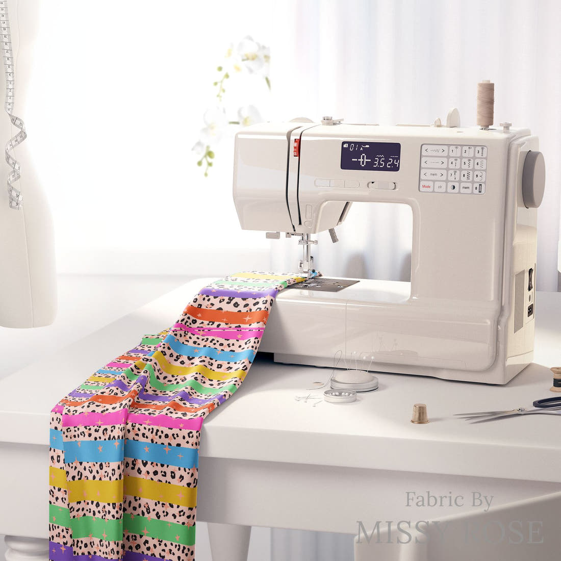 Studio Saturate Fabric 40 on a sewing machine - premium fabric for sewing projects | Fabric by Missy Rose
