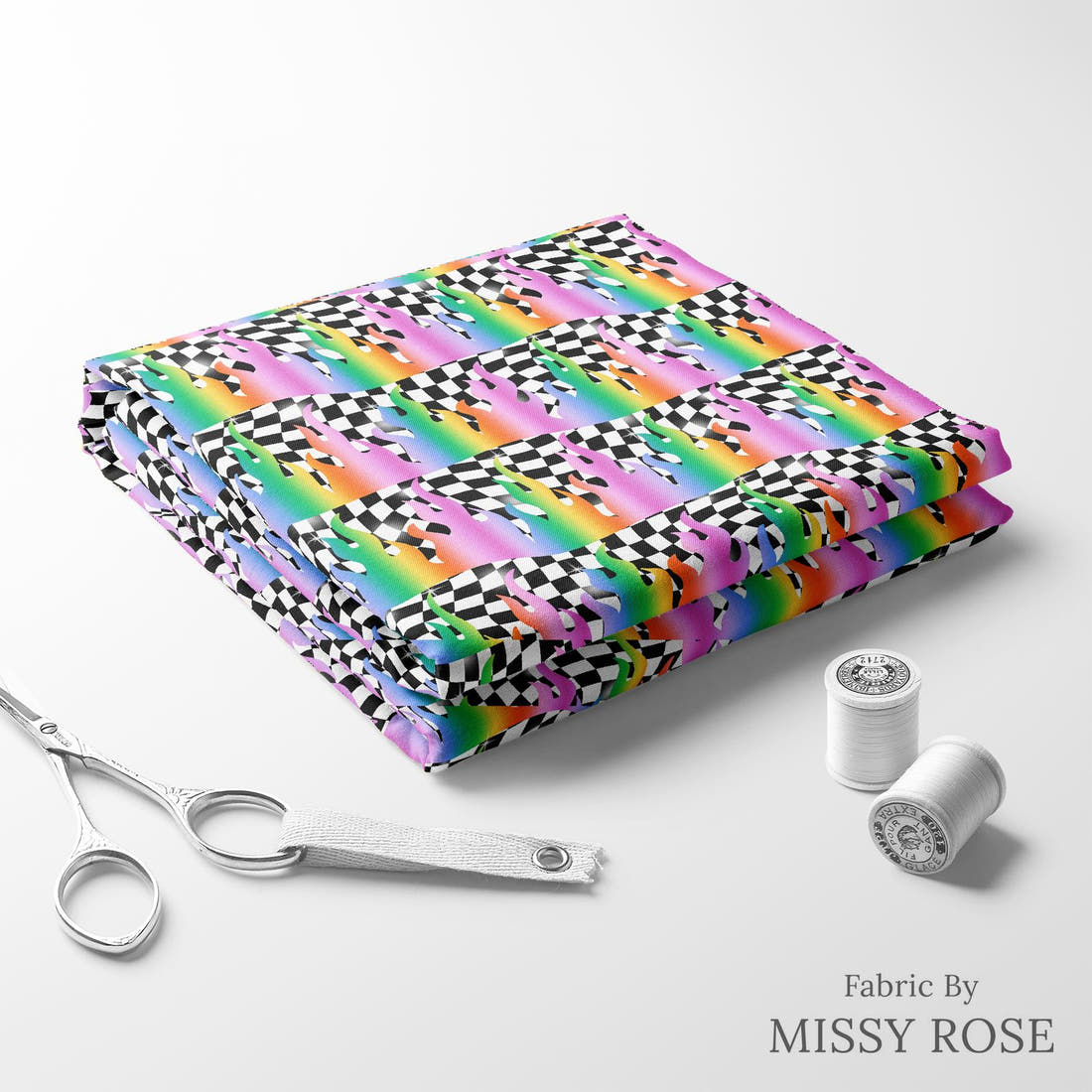 Studio Saturate Fabric 41 folded fabric stack with matching thread - pre-order fabric Australia | Fabric by Missy Rose