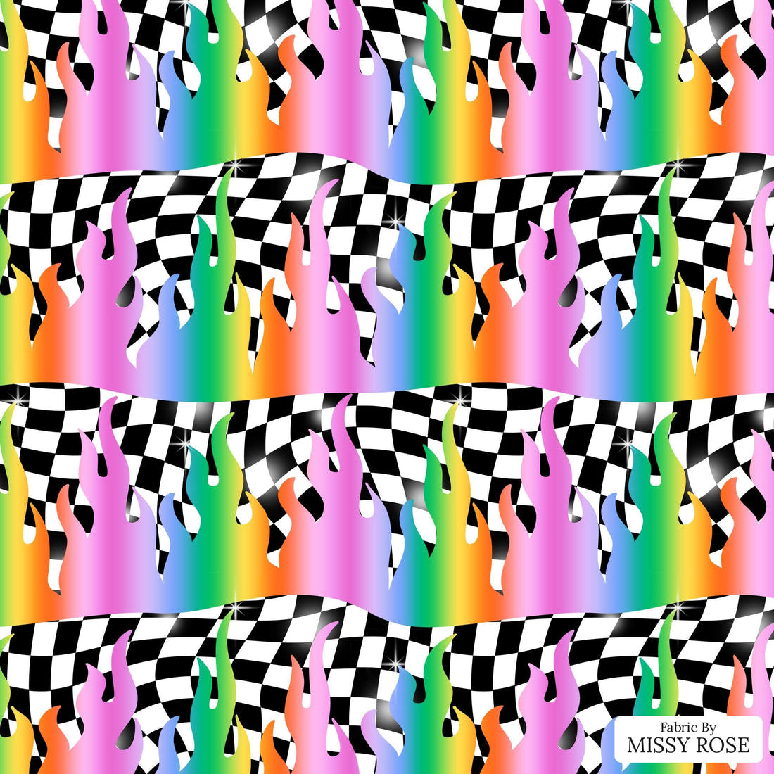 Studio Saturate Fabric 41 - flat view of the print, zoom in for detail | Fabric by Missy Rose