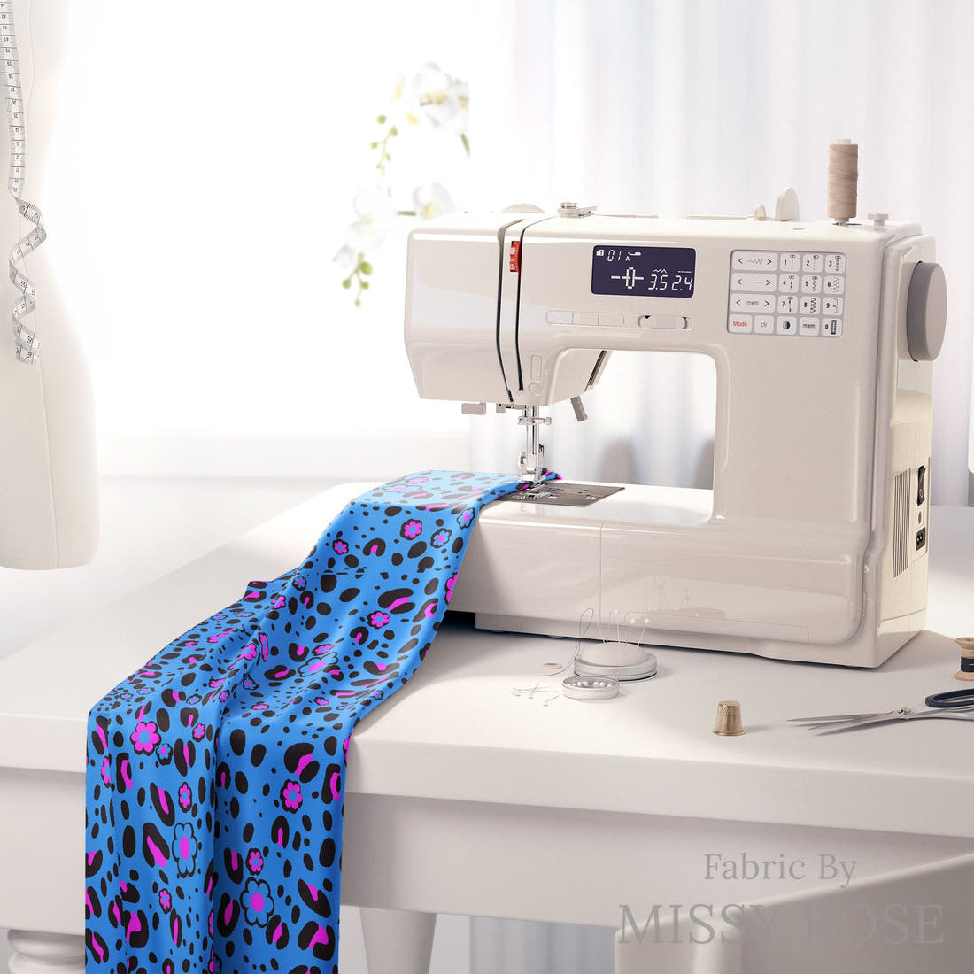 Studio Saturate Fabric 42 on a sewing machine - premium fabric for sewing projects | Fabric by Missy Rose