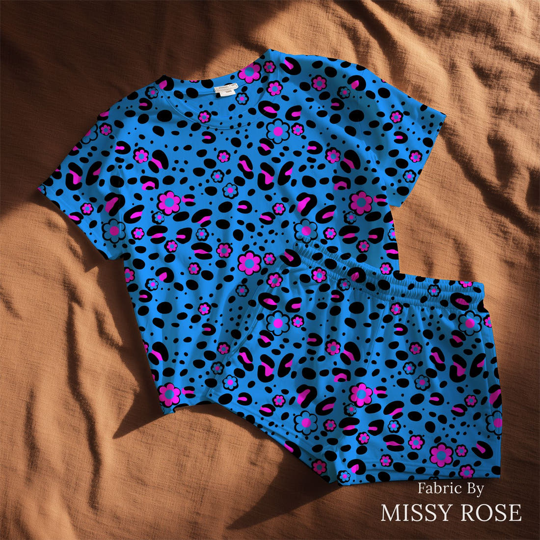 Studio Saturate Fabric 42 sewn into a lounge set - see how the print looks made up | Fabric by Missy Rose