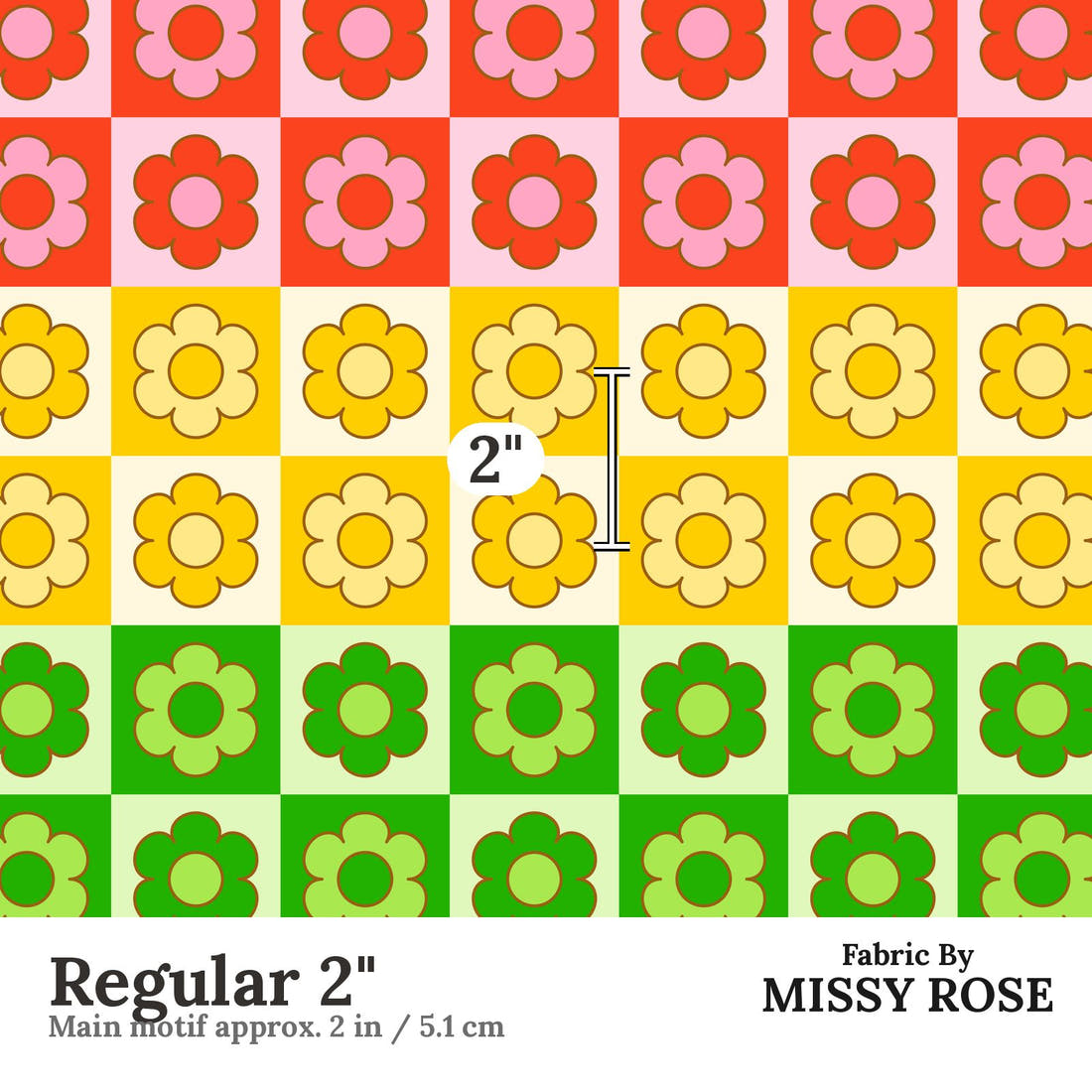 Studio Saturate Fabric 43 Regular 2 inch print scale guide | Fabric by Missy Rose