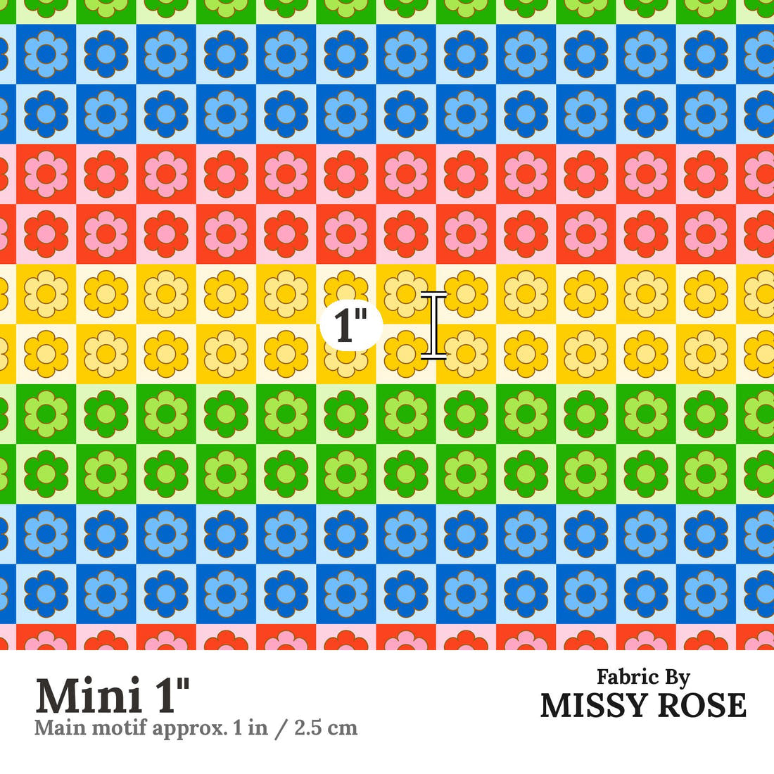 Studio Saturate Fabric 43 Mini 1 inch print scale guide | Fabric by Missy Rose
