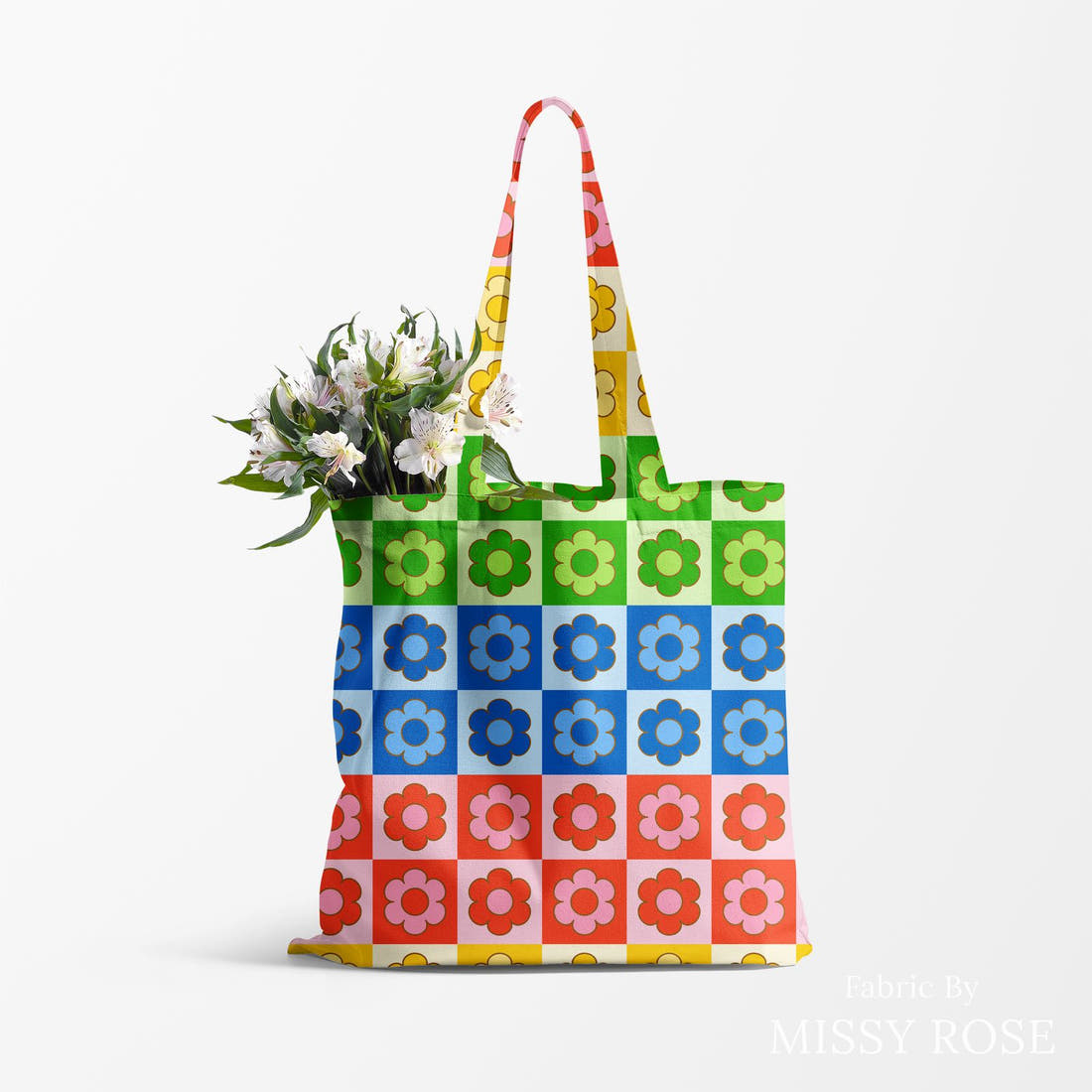 Studio Saturate Fabric 43 made up as a tote bag - see how the print looks made up | Fabric by Missy Rose