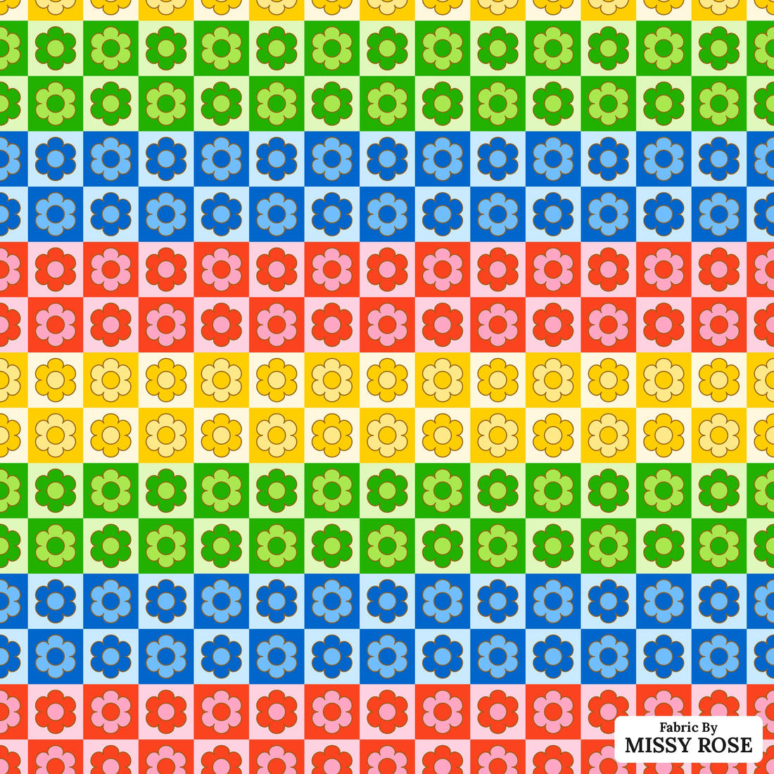 Studio Saturate Fabric 43 - flat view of the print, zoom in for detail | Fabric by Missy Rose