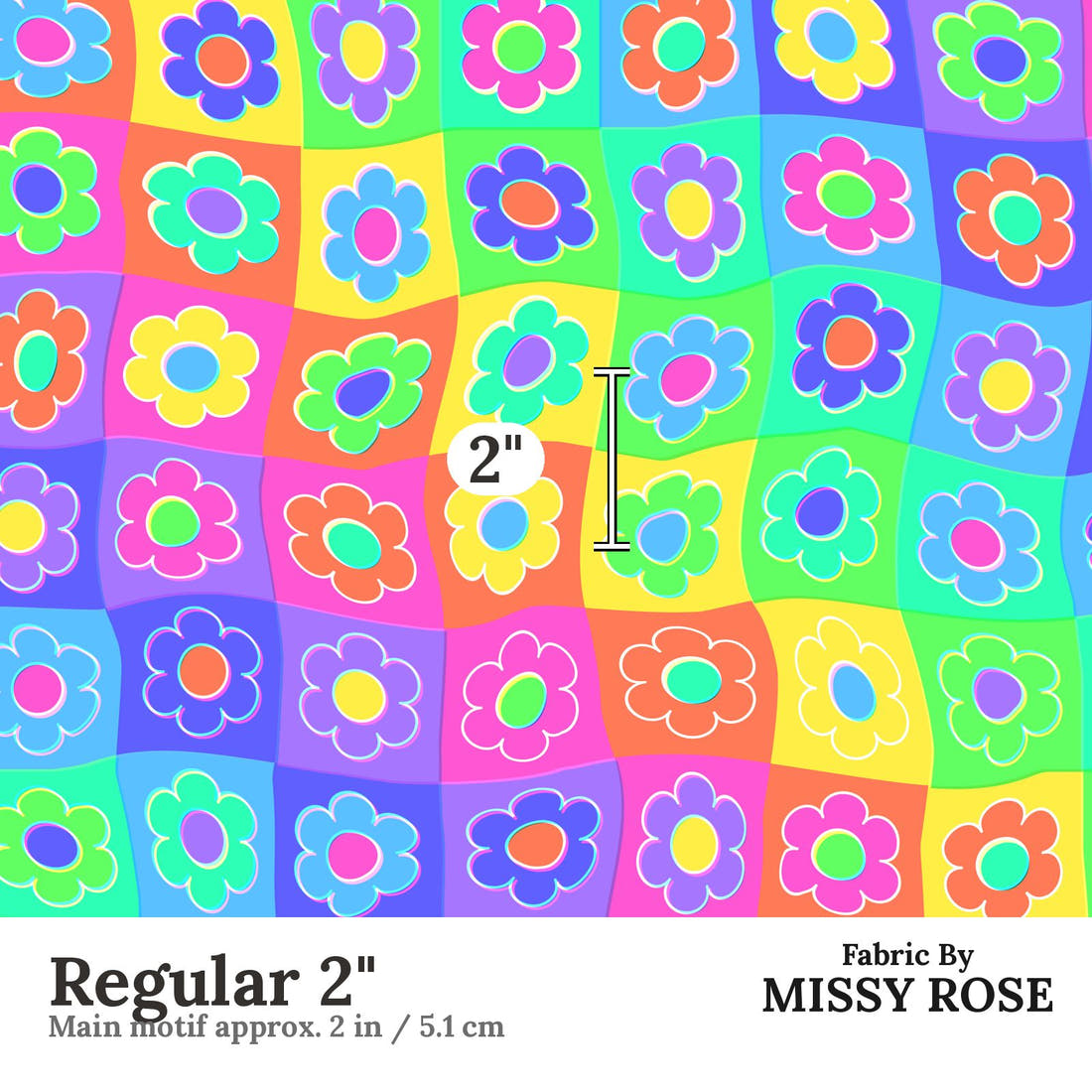 Studio Saturate Fabric 44 Regular 2 inch print scale guide | Fabric by Missy Rose