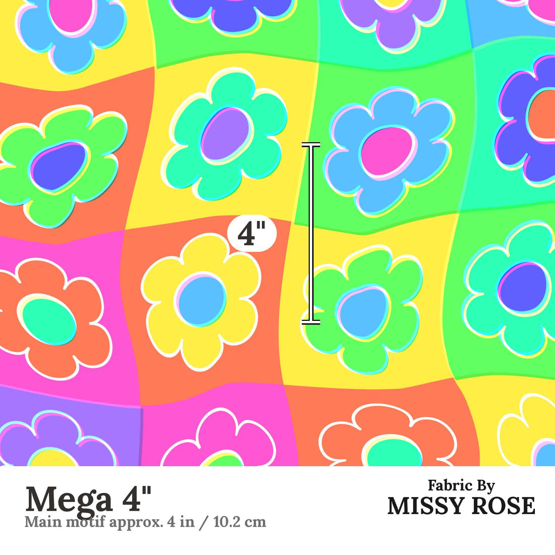 Studio Saturate Fabric 44 Mega 4 inch print scale guide | Fabric by Missy Rose