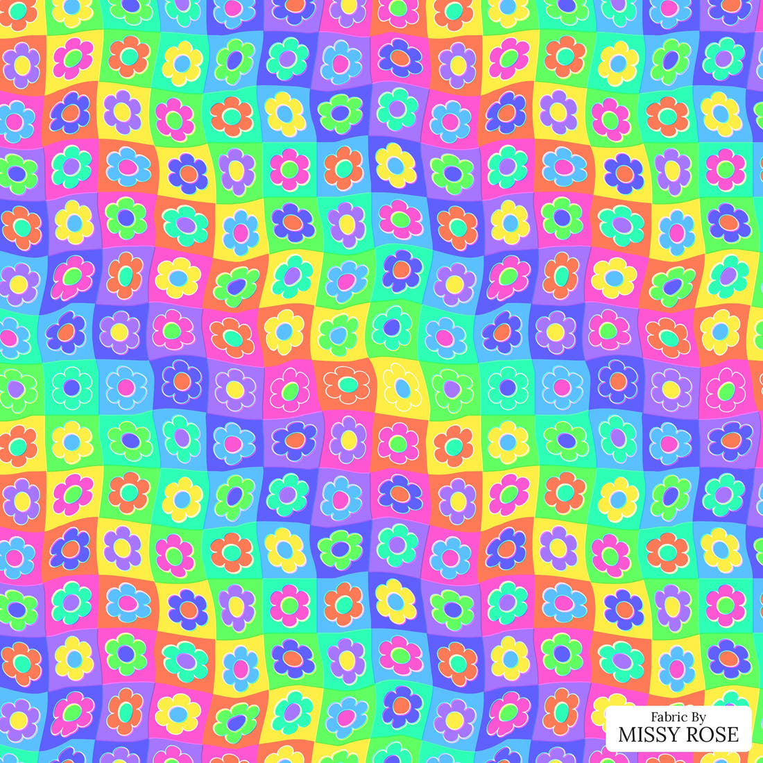 Studio Saturate Fabric 44 - flat view of the print, zoom in for detail | Fabric by Missy Rose