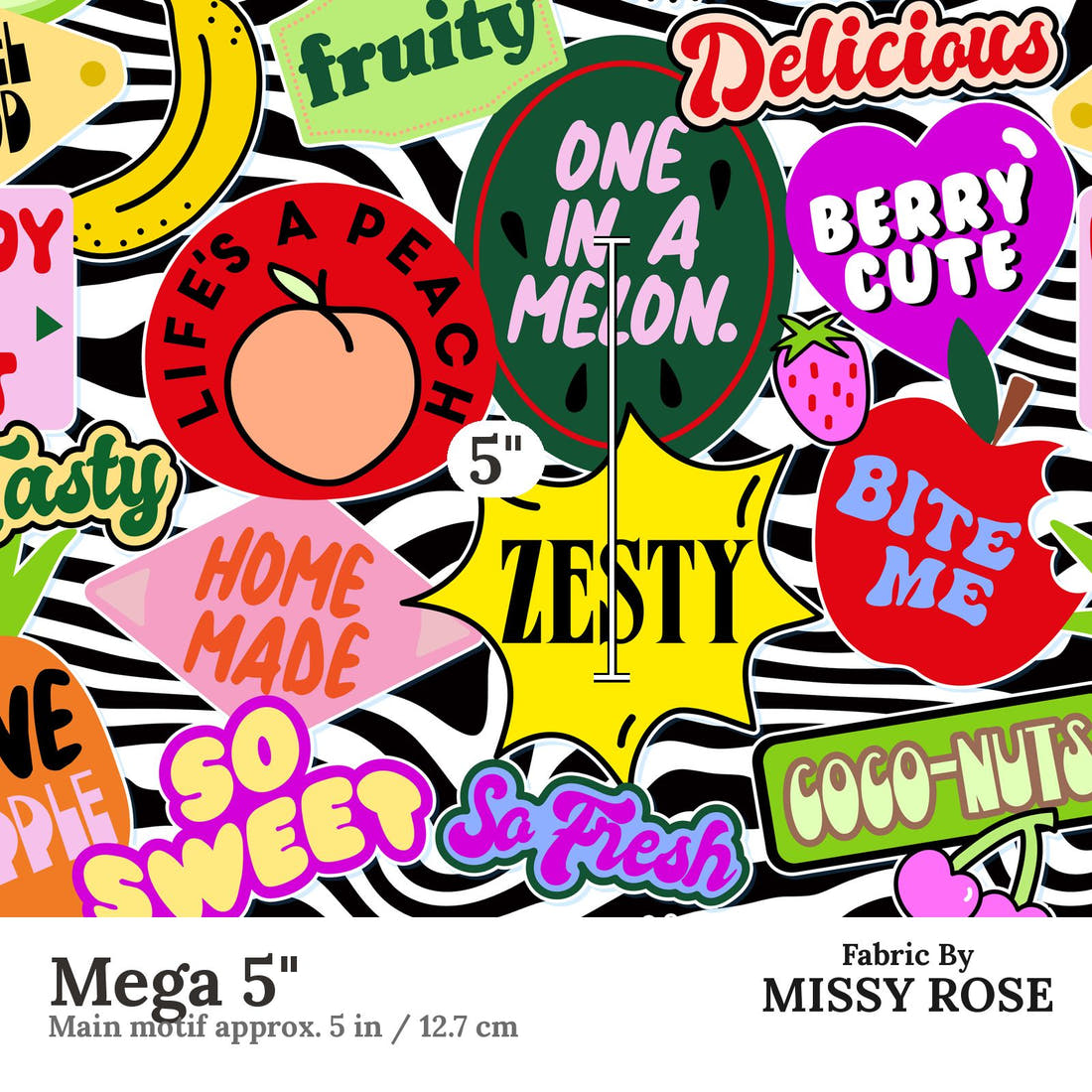 Studio Saturate Fabric 45 Mega 5 inch print scale guide | Fabric by Missy Rose