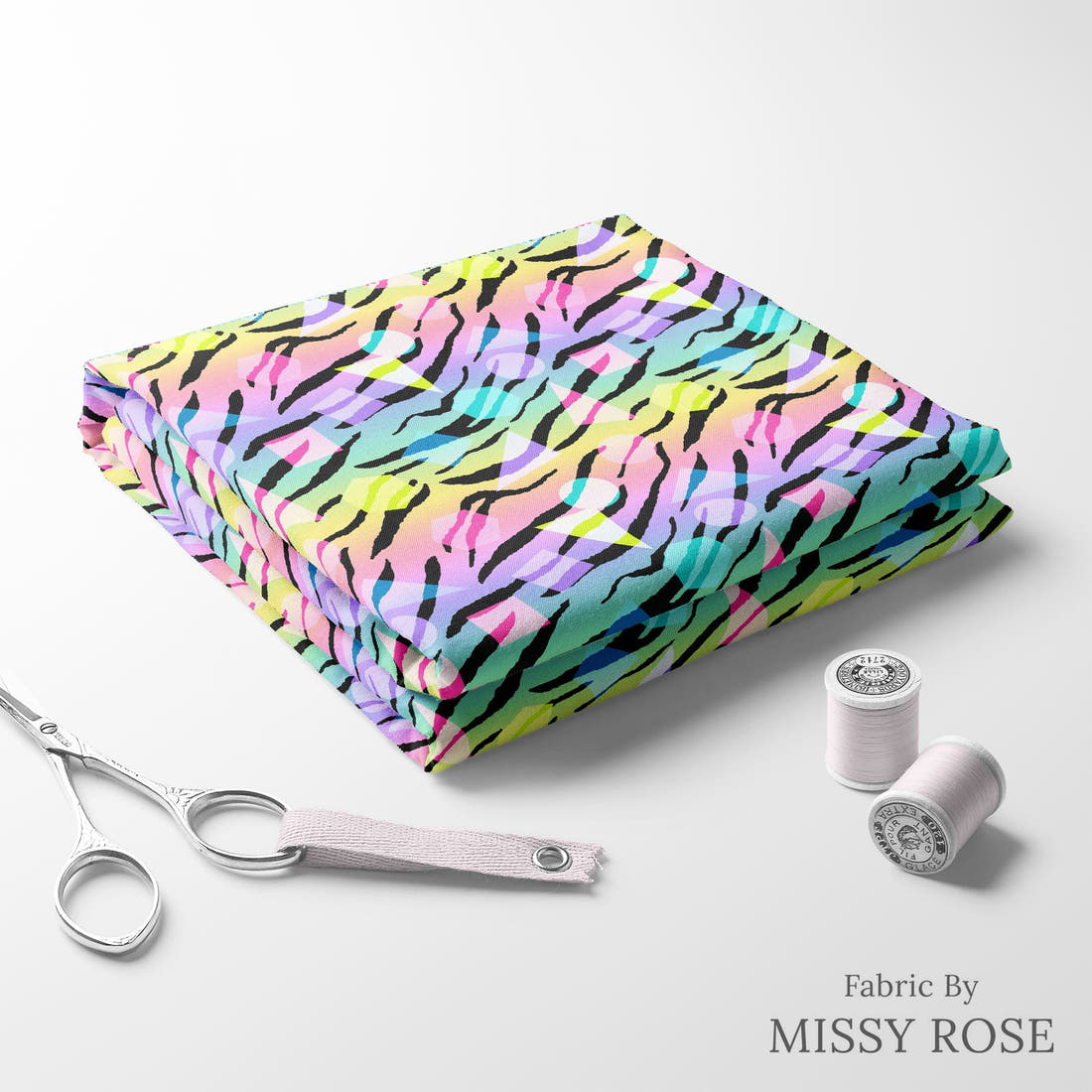 Studio Saturate Fabric 47 folded fabric stack with matching thread - pre-order fabric Australia | Fabric by Missy Rose