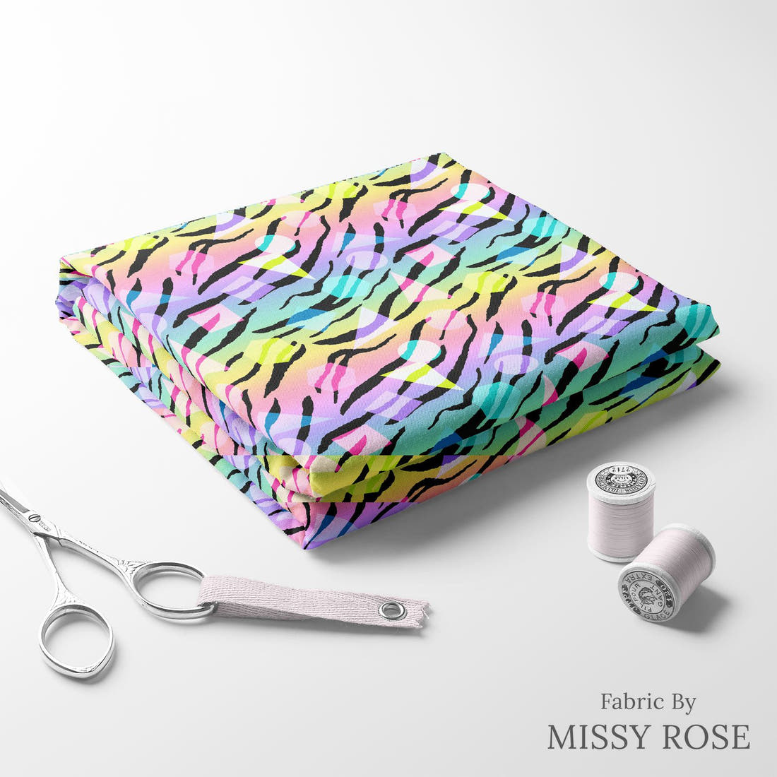 Studio Saturate Fabric 47 folded fabric stack with matching thread - pre-order fabric Australia | Fabric by Missy Rose