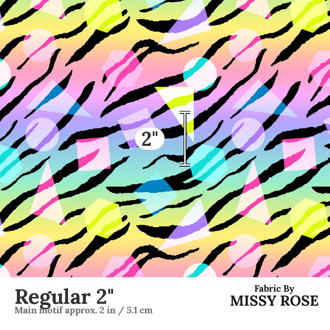 Studio Saturate Fabric 47 Regular 2 inch print scale guide | Fabric by Missy Rose