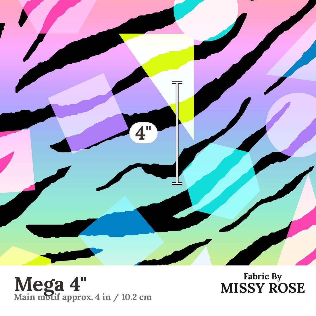Studio Saturate Fabric 47 Mega 4 inch print scale guide | Fabric by Missy Rose
