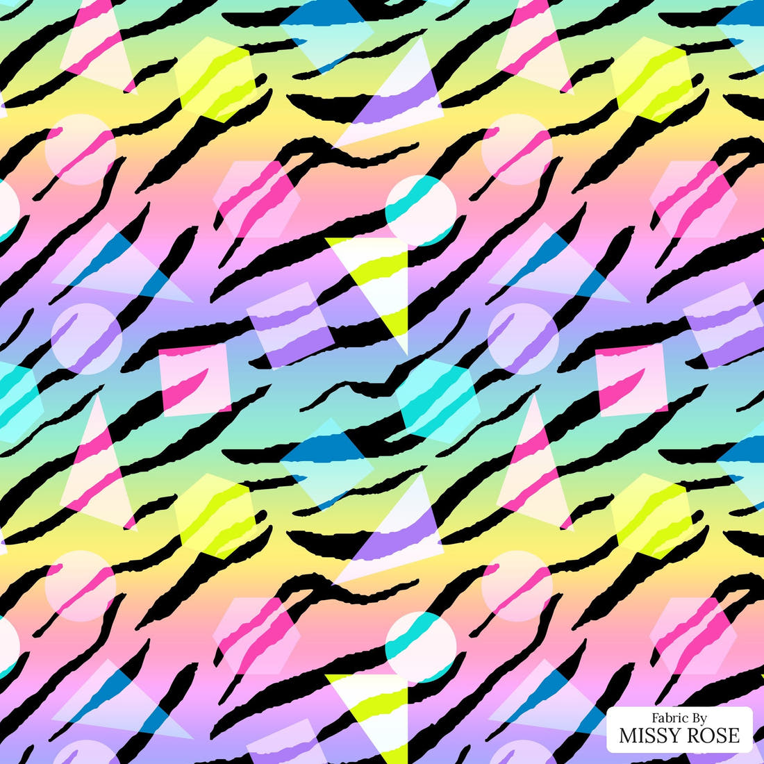 Studio Saturate Fabric 47 - flat view of the print, zoom in for detail | Fabric by Missy Rose