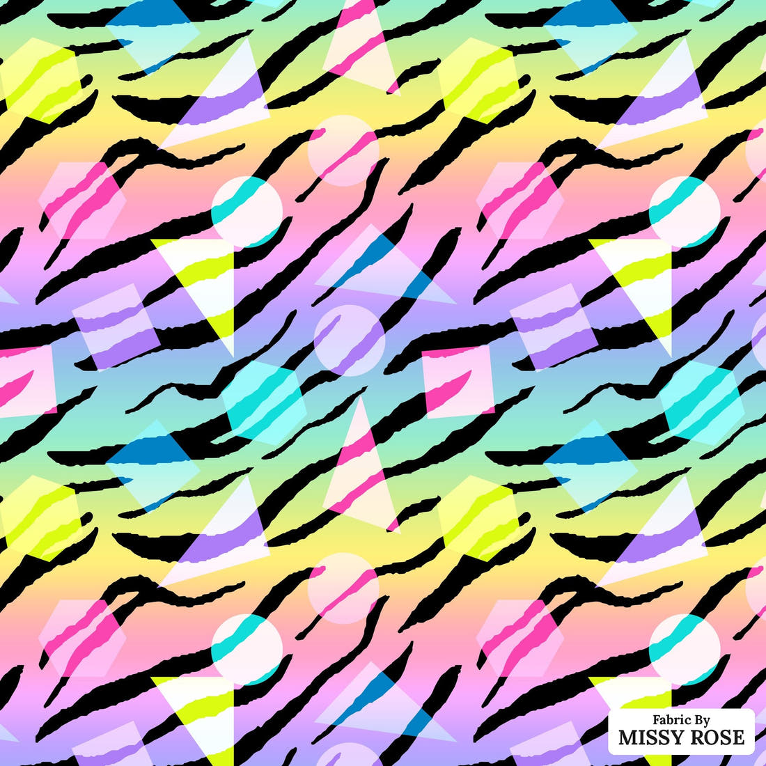 Studio Saturate Fabric 47 - flat view of the print, zoom in for detail | Fabric by Missy Rose