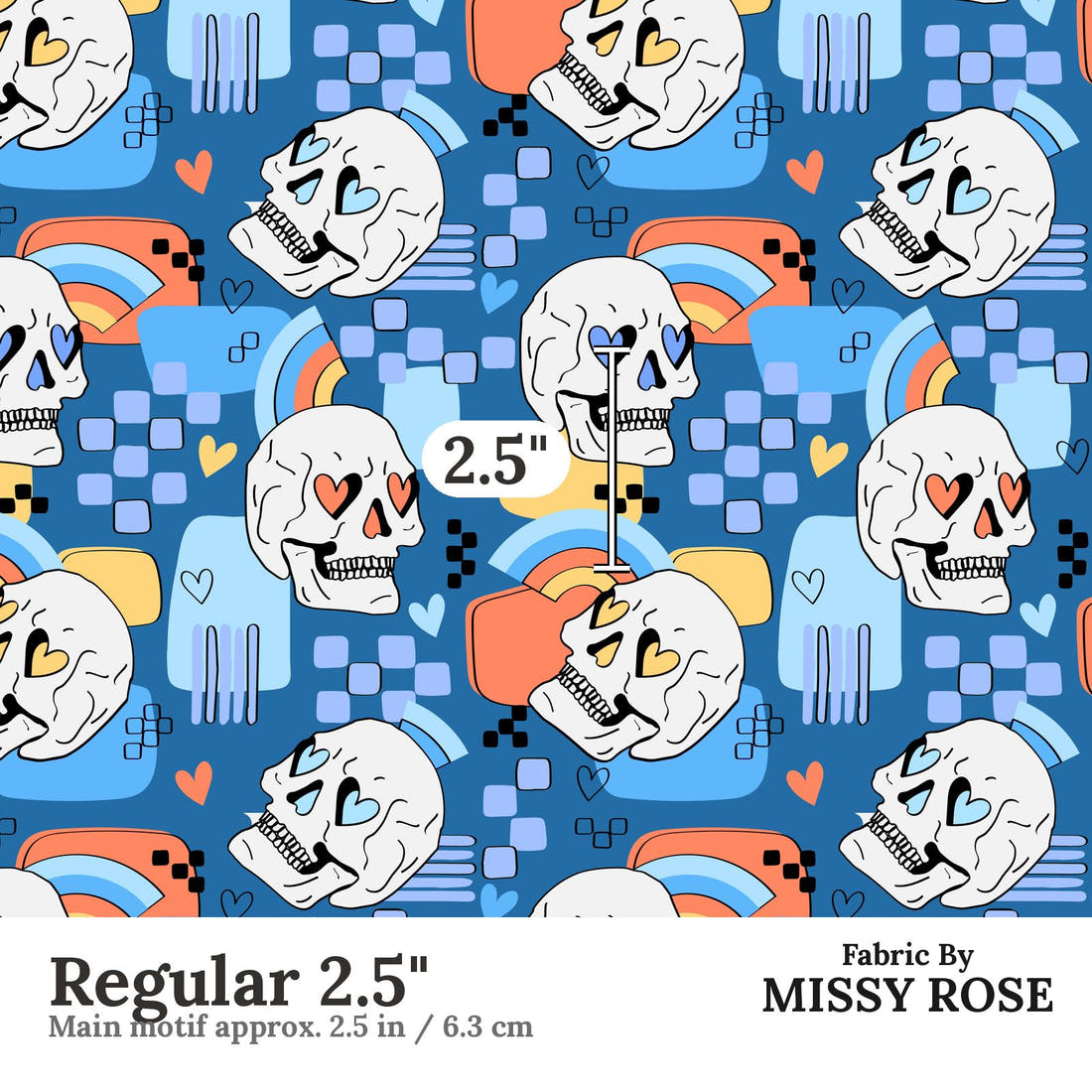Studio Saturate Fabric 48 Regular 2.5 inch print scale guide | Fabric by Missy Rose