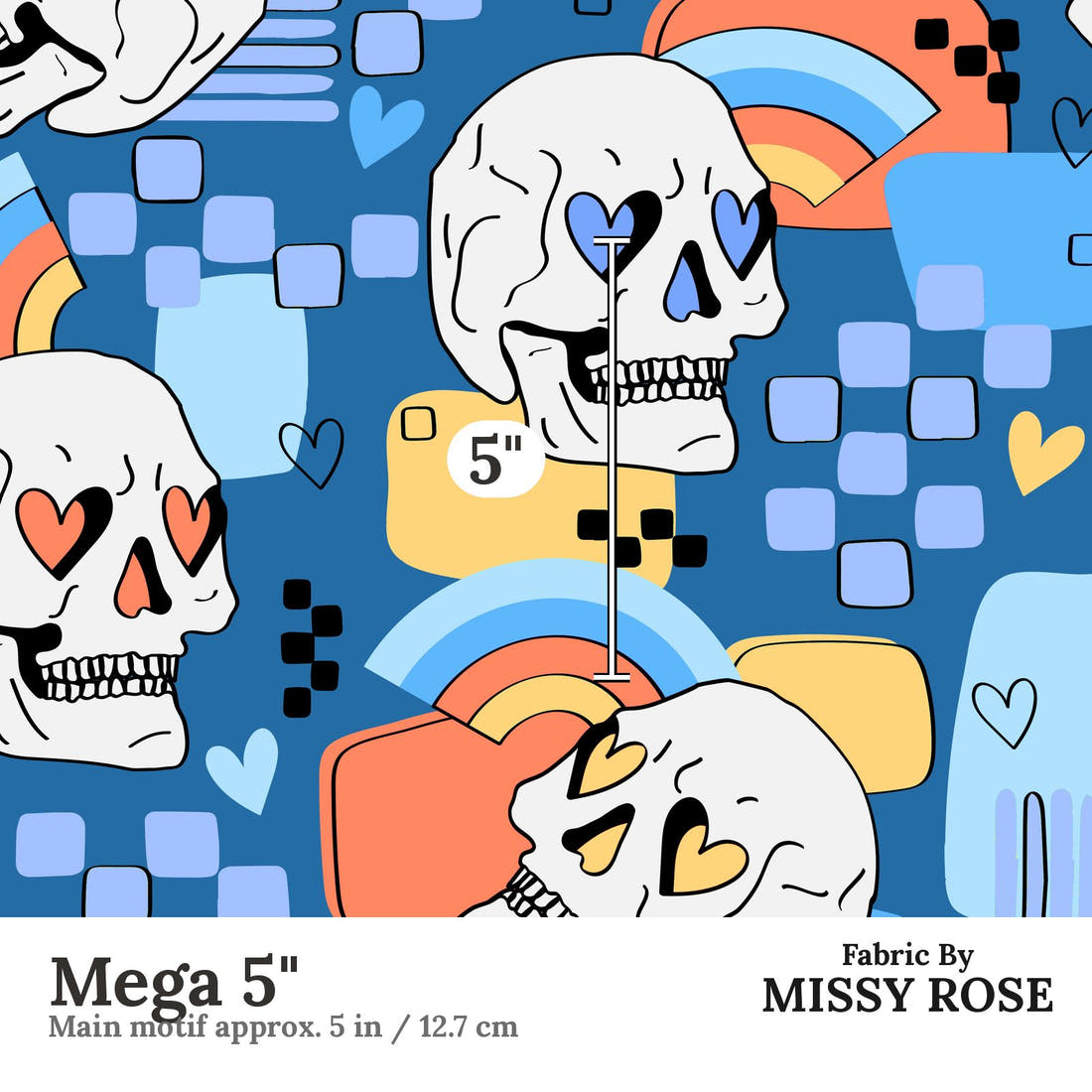 Studio Saturate Fabric 48 Mega 5 inch print scale guide | Fabric by Missy Rose