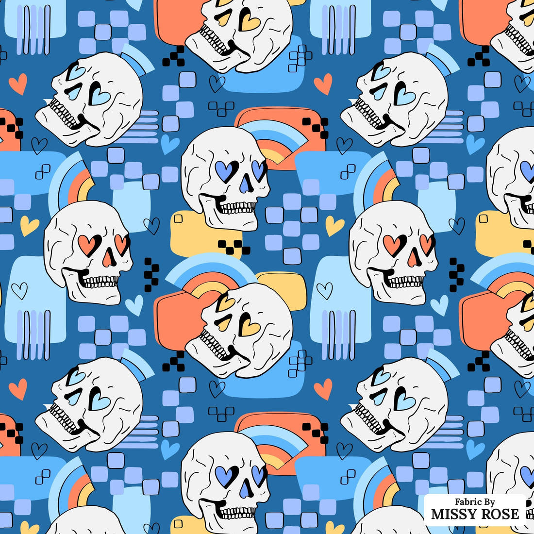 Studio Saturate Fabric 48 - flat view of the print, zoom in for detail | Fabric by Missy Rose