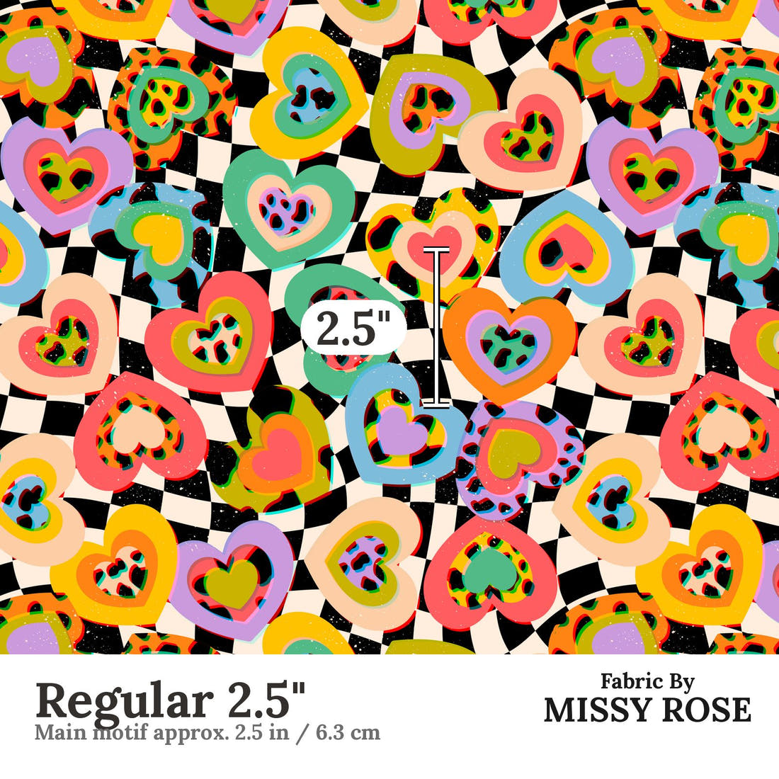 Studio Saturate Fabric 49 Regular 2.5 inch print scale guide | Fabric by Missy Rose