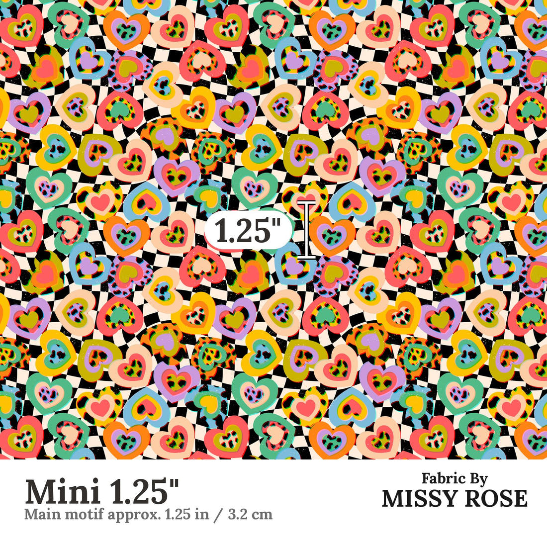 Studio Saturate Fabric 49 Mini 1.25 inch print scale guide | Fabric by Missy Rose