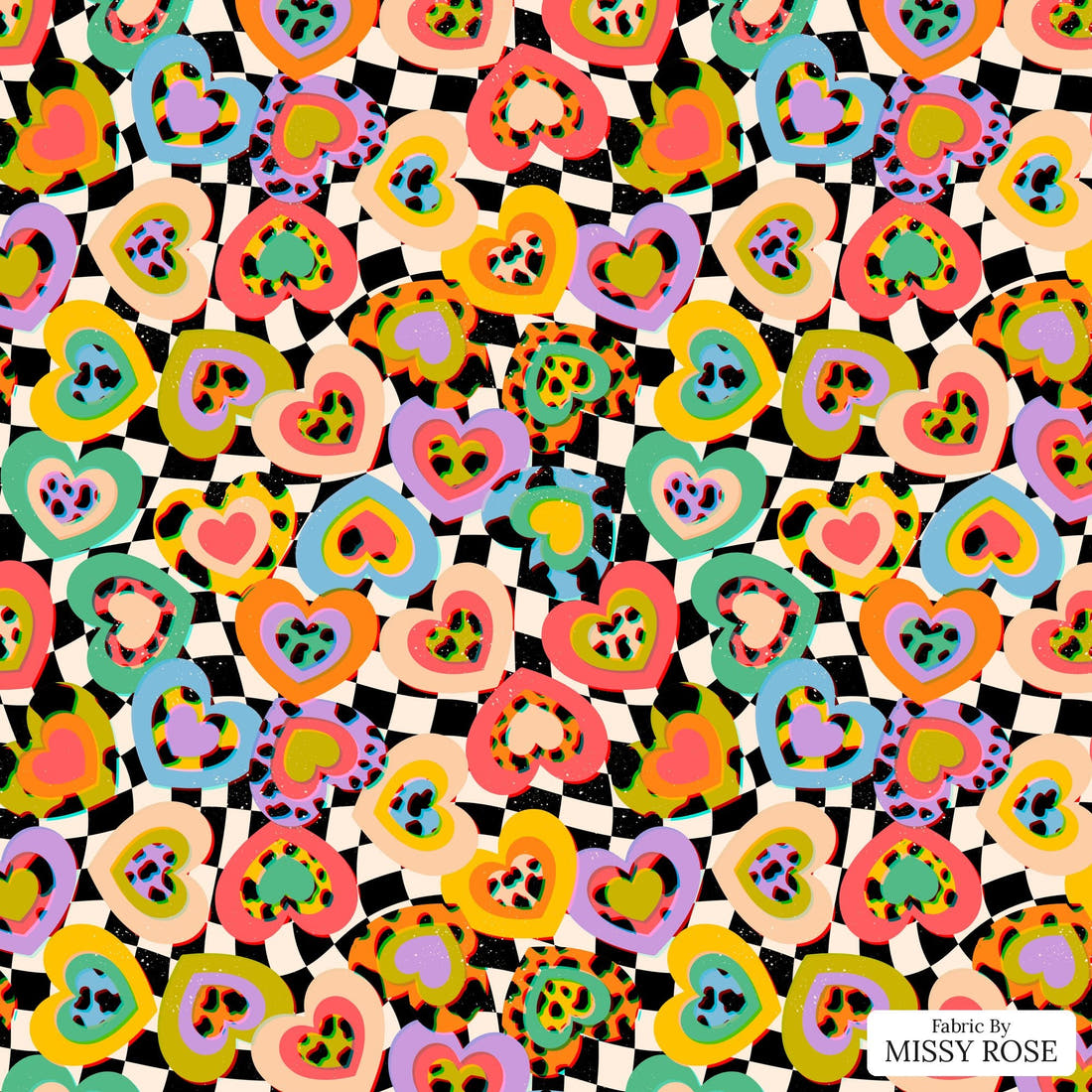 Studio Saturate Fabric 49 - flat view of the print, zoom in for detail | Fabric by Missy Rose