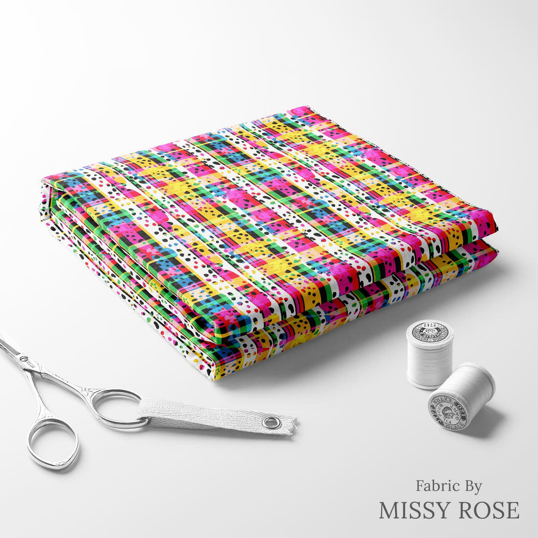 Studio Saturate Fabric 51 folded fabric stack with matching thread - pre-order fabric Australia | Fabric by Missy Rose