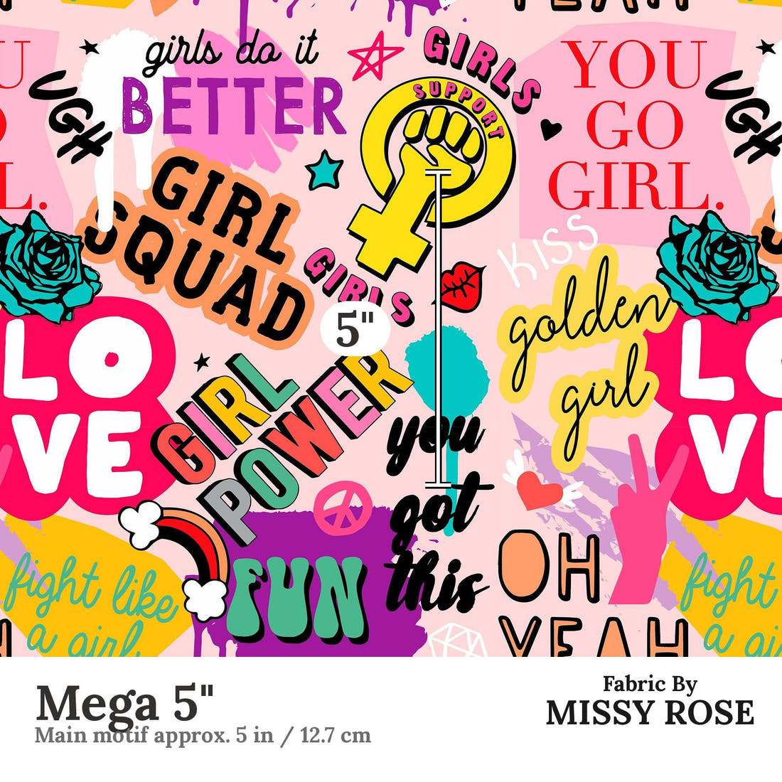 Studio Saturate Fabric 52 Mega 5 inch print scale guide | Fabric by Missy Rose