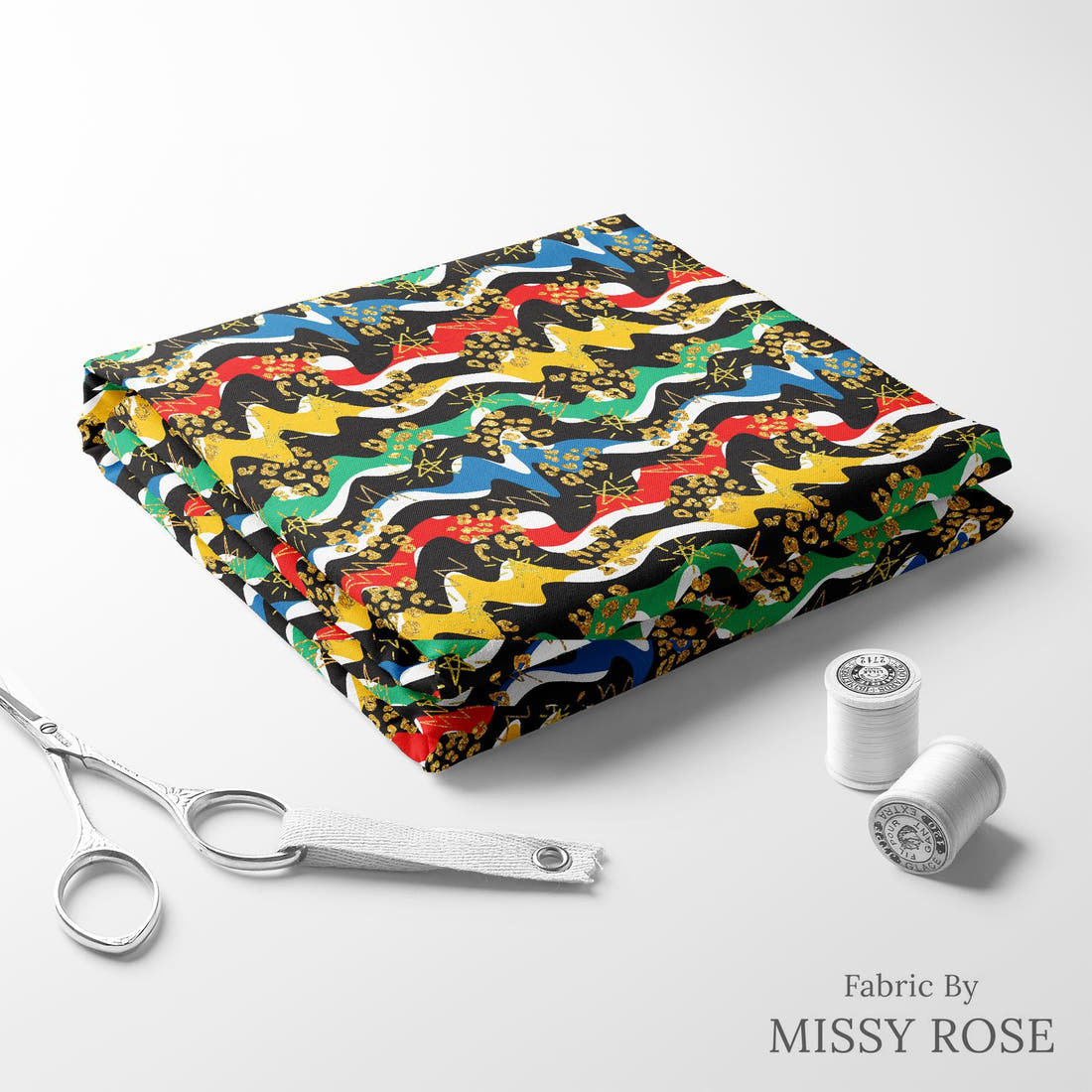 Studio Saturate Fabric 53 folded fabric stack with matching thread - pre-order fabric Australia | Fabric by Missy Rose
