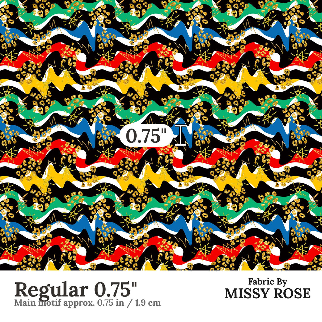 Studio Saturate Fabric 53 Regular 0.75 inch print scale guide | Fabric by Missy Rose