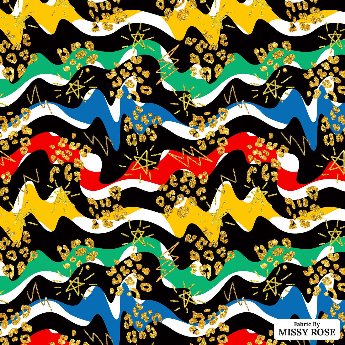 Studio Saturate Fabric 53 - flat view of the print, zoom in for detail | Fabric by Missy Rose