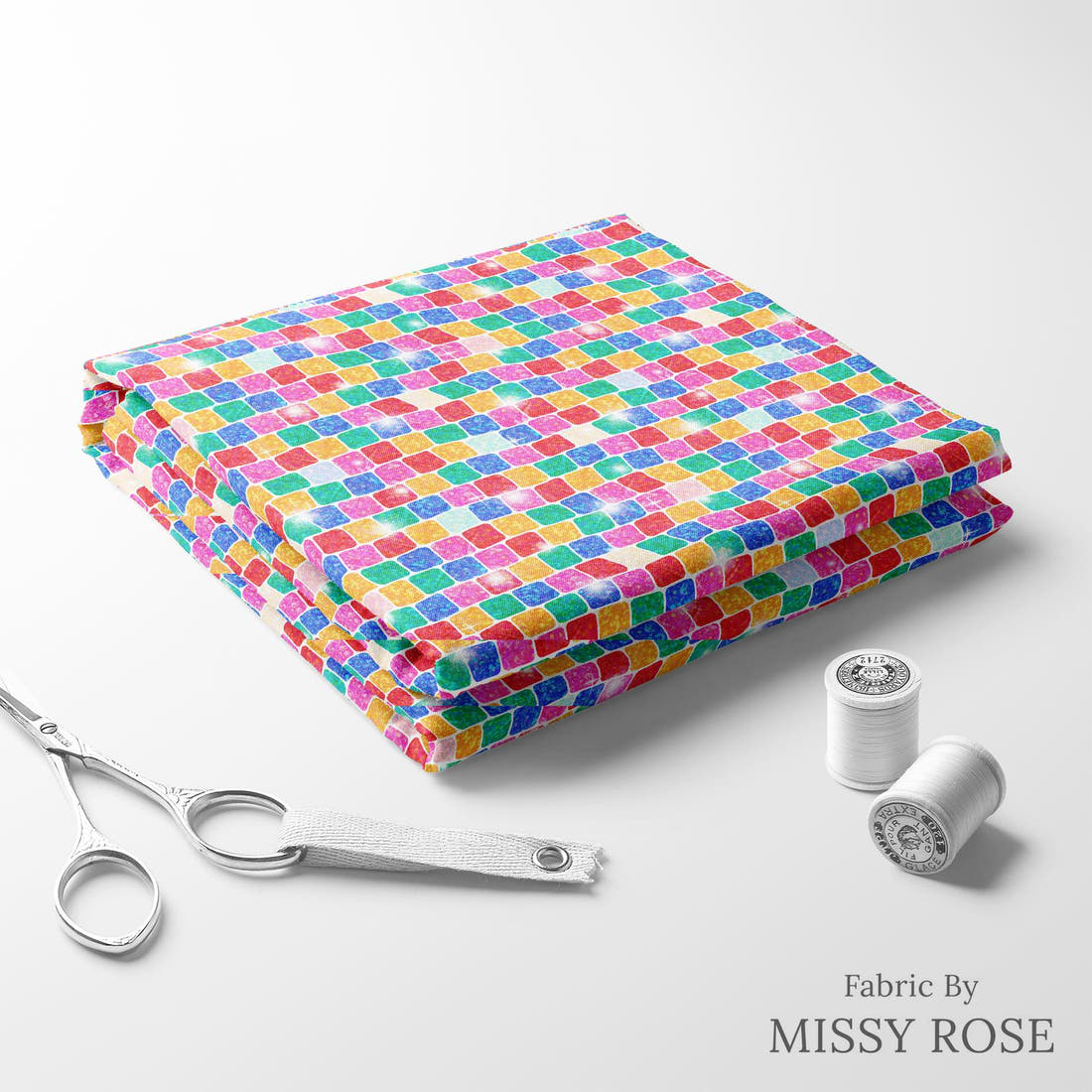 Studio Saturate Fabric 54 folded fabric stack with matching thread - pre-order fabric Australia | Fabric by Missy Rose