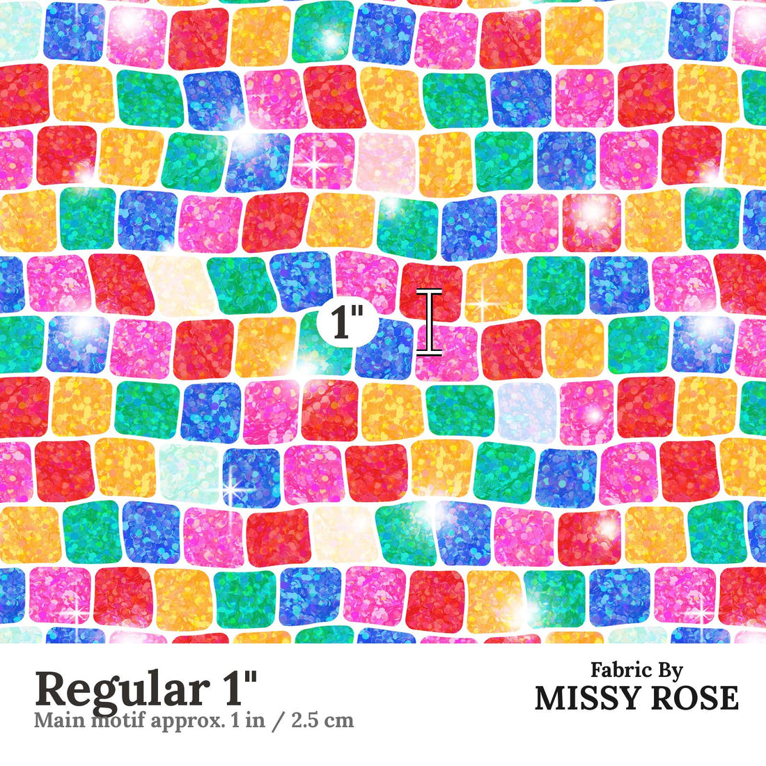 Studio Saturate Fabric 54 Regular 1 inch print scale guide | Fabric by Missy Rose
