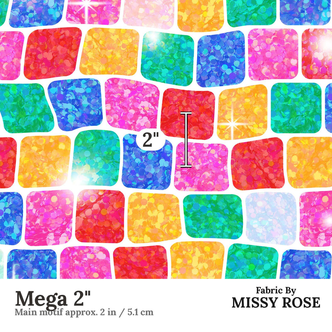 Studio Saturate Fabric 54 Mega 2 inch print scale guide | Fabric by Missy Rose