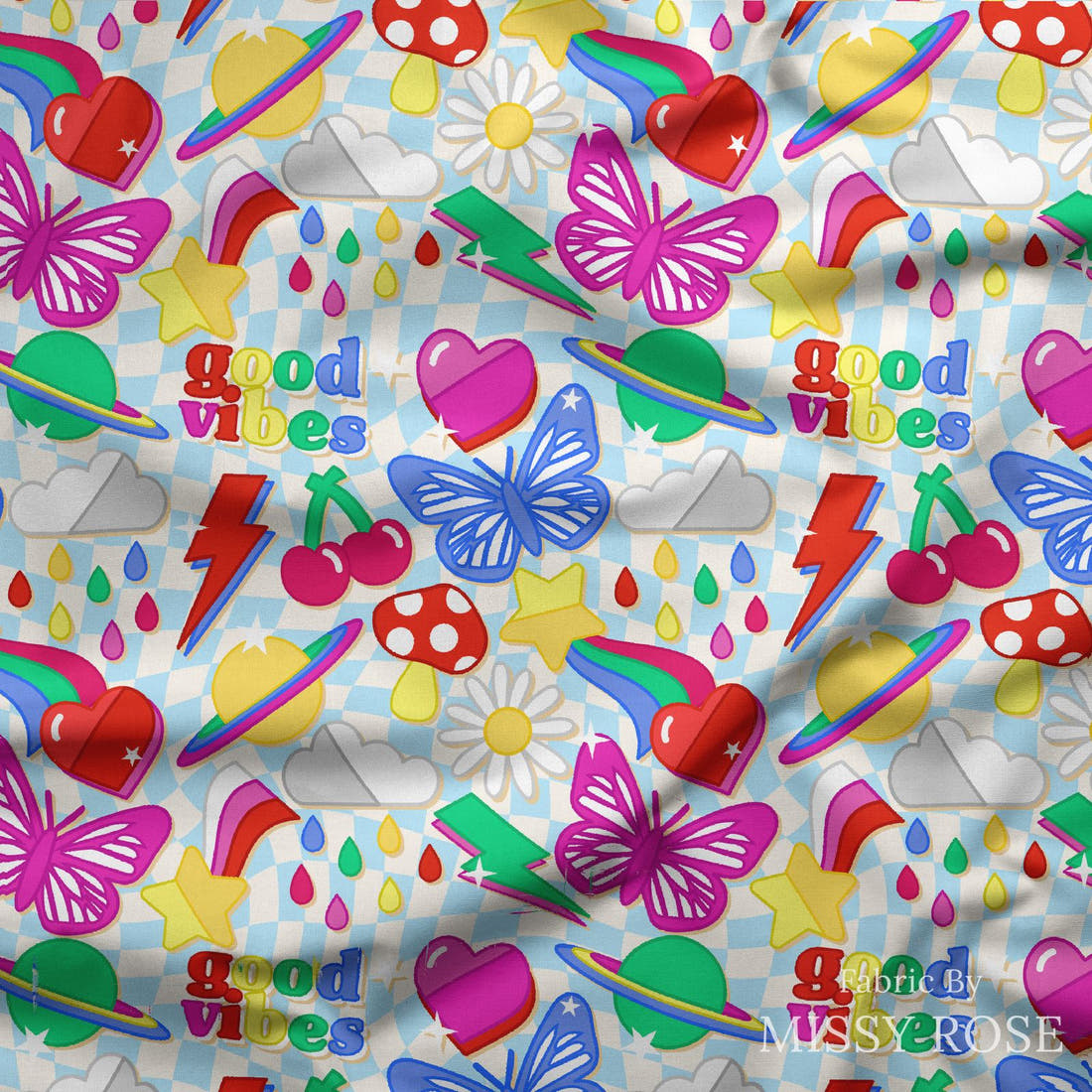 Studio Saturate Fabric 55 draped fabric mockup - custom printed fabric by the metre | Fabric by Missy Rose