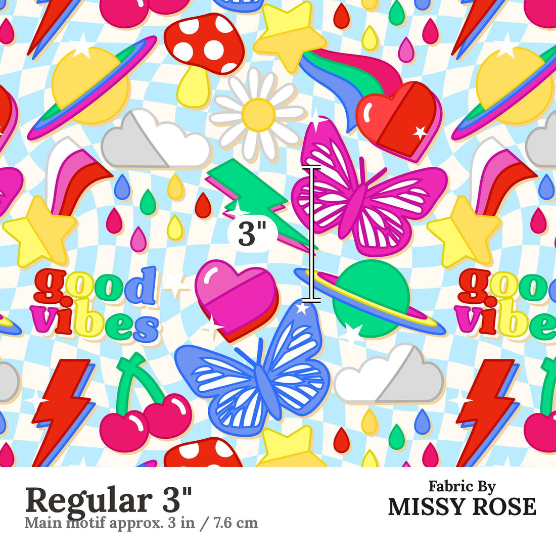 Studio Saturate Fabric 55 Regular 3 inch print scale guide | Fabric by Missy Rose
