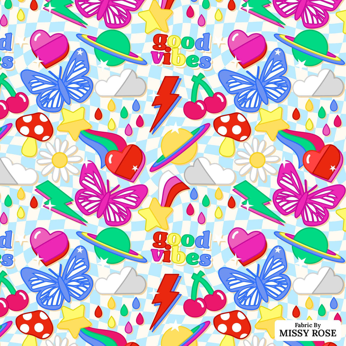 Studio Saturate Fabric 55 - flat view of the print, zoom in for detail | Fabric by Missy Rose