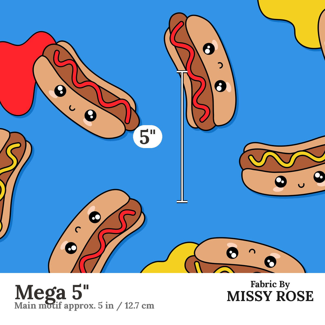 Studio Saturate Fabric 56 Mega 5 inch print scale guide | Fabric by Missy Rose
