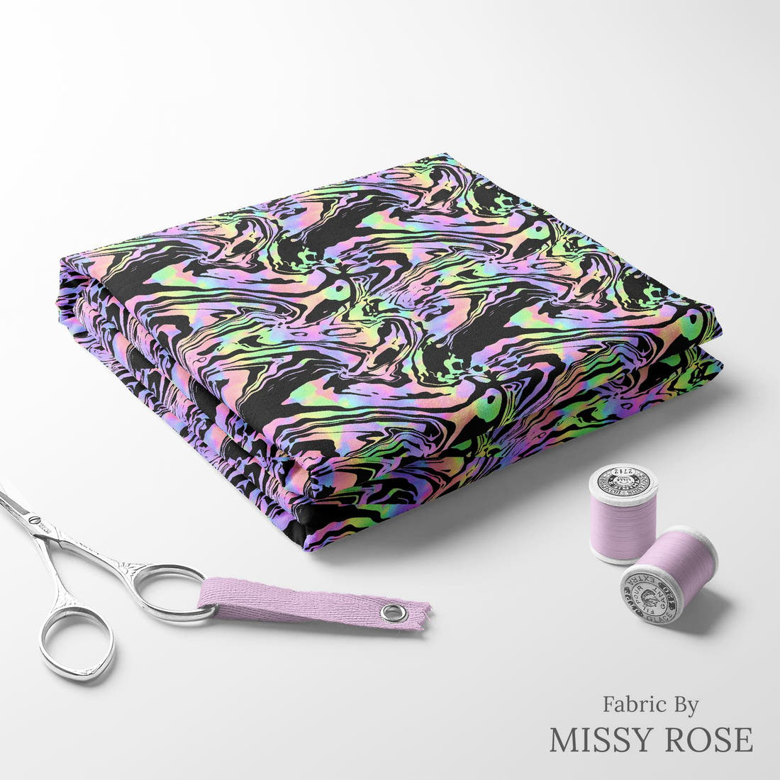 Studio Saturate Fabric 57 folded fabric stack with matching thread - pre-order fabric Australia | Fabric by Missy Rose