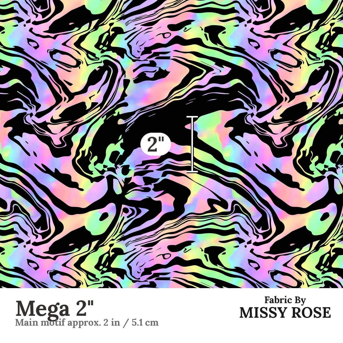 Studio Saturate Fabric 57 Mega 2 inch print scale guide | Fabric by Missy Rose